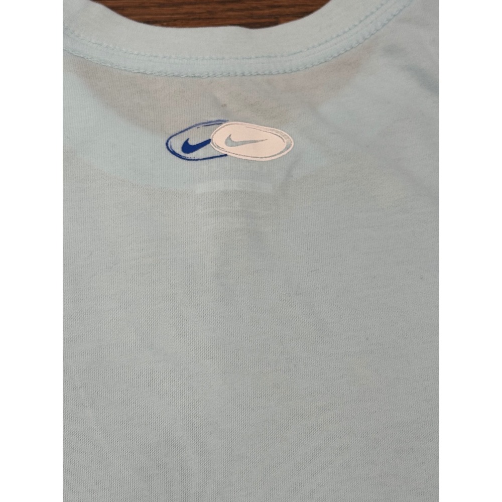 Nike Future Champs Light Blue Graphic T-Shirt Mens Short Sleeve Crewneck Tee - Picture 8 of 10